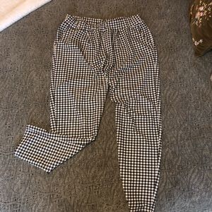 High waisted black and white gingham trousers!